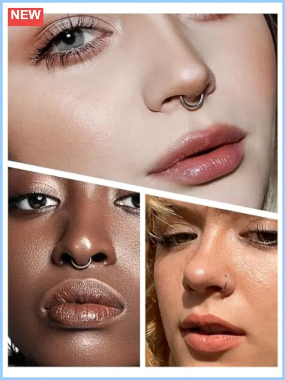 10pc 20G Surgical Steel Hinged Clicker Nose Ring Hoop Septum Cartilage Earring